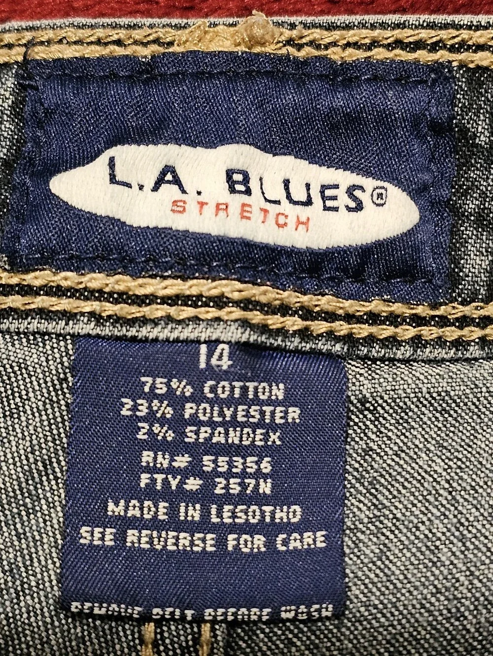 L.A. Blues Dark Blue Denim Jean Shorts Sz 14